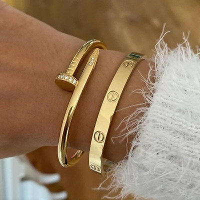 Dressberry Metal, Brass, Stone, Alloy, Stainless Steel Gold-plated Bracelet Set(Pack of 2)