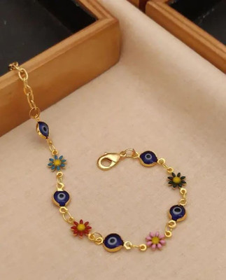Jihaan Brass Rhinestone Gold-plated Bracelet