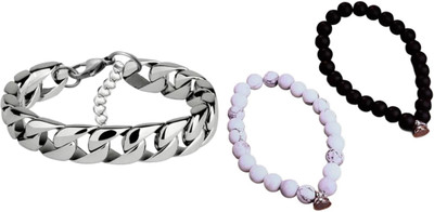 onlinefirst Silver, Mother of Pearl Bracelet Set(Pack of 2)