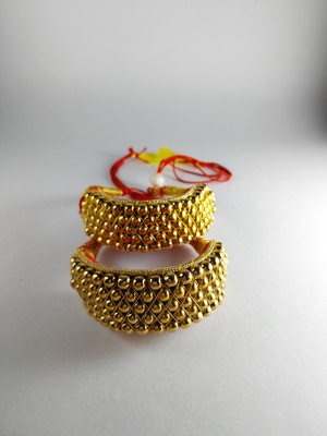 Elegance Brass Beads Gold-plated Bangle Set(Pack of 2)