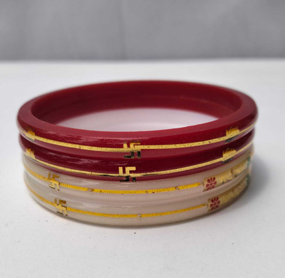 JESTALUKES Plastic Gold-plated Bangle Set(Pack of 4)