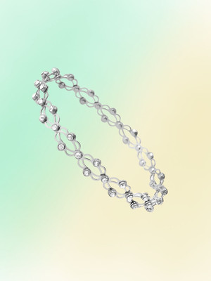 KIVORA Alloy Cubic Zirconia Silver Bracelet