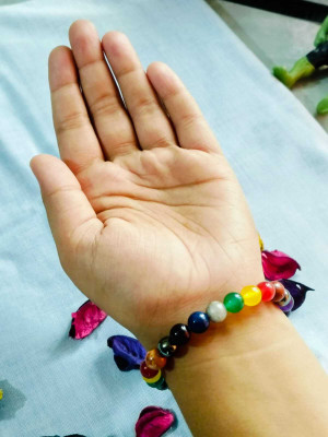 Vanishree World Stone Agate, Crystal, Emerald, Topaz, Lapis Lazuli, Quartz Bracelet