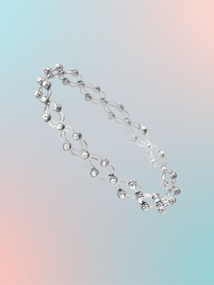 KIVORA Alloy Cubic Zirconia Silver Bracelet