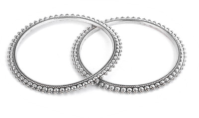 HIMOR Oxidised Silver Silver Bangle Set(Pack of 2)