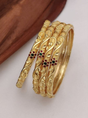 Univers Fashion Trends Brass Agate Gold-plated Bangle Set(Pack of 4)