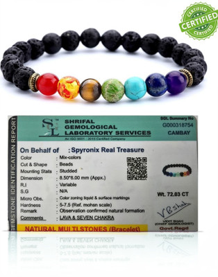 SPYRONIX REAL TREASURE Stone, 7 Chakra Crystal Bracelet