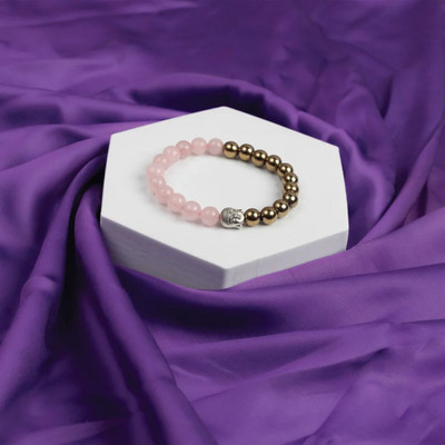 Vedic Hind Pyrite, Rose Quartz Quartz Bracelet