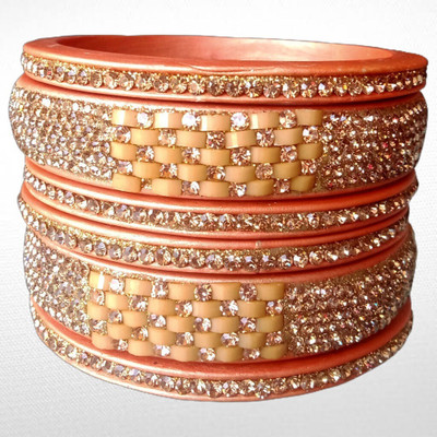 RADHIKAA FASHIONS Lac Crystal Bangle Set(Pack of 6)