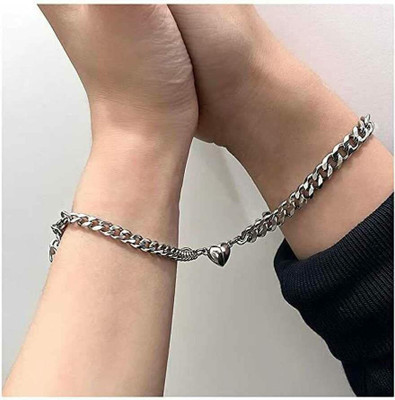 P.R.Prints Alloy Silver Bracelet Set(Pack of 2)