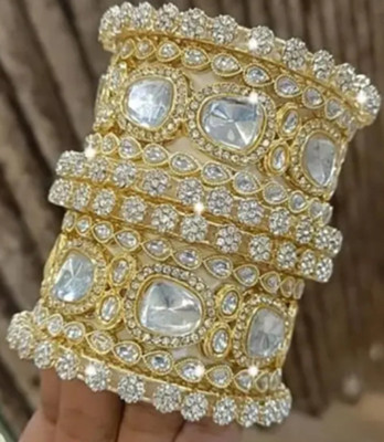 Piyush Metal Cubic Zirconia Bangle Set(Pack of 10)