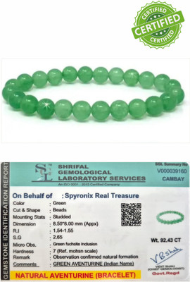 SPYRONIX REAL TREASURE Stone, Green Aventurine Crystal Bracelet