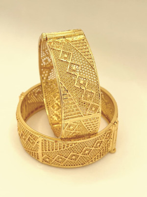 Bajrang Brass, Copper Gold-plated Bangle Set(Pack of 2)