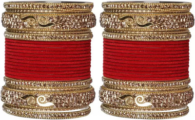 Terraband Alloy Crystal Bangle Set(Pack of 10)