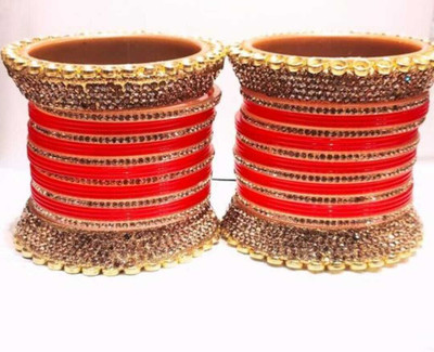 whatowear Plastic Cubic Zirconia Bangle Set(Pack of 2)
