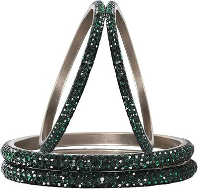 Rajwadi Alloy Cubic Zirconia Silver Bangle Set(Pack of 4)