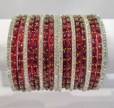zhcp Glass Zircon Bangle Set(Pack of 20)