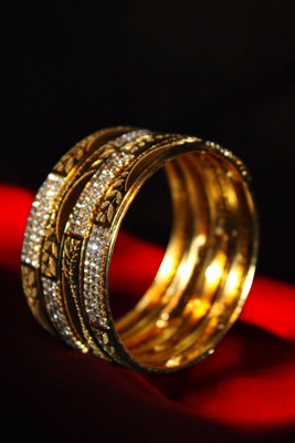 Rm Enterprises Brass Bangle Set(Pack of 4)