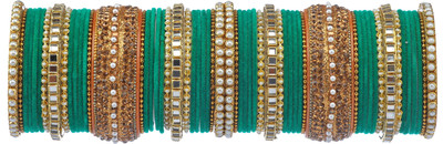 Nationalss Metal Crystal Bangle Set(Pack of 58)