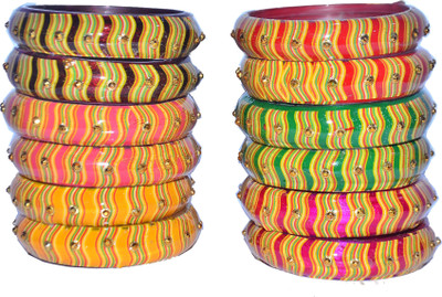ishika Glass Beads Bangle Set(Pack of 12)