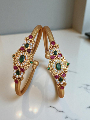 Sangria Brass Diamond Gold-plated Bangle