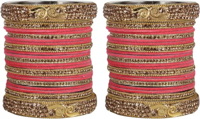 CHURA KING Alloy Crystal Bangle Set(Pack of 10)