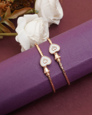 Gemini Creation Alloy Cubic Zirconia Gold-plated Bracelet Set(Pack of 2)