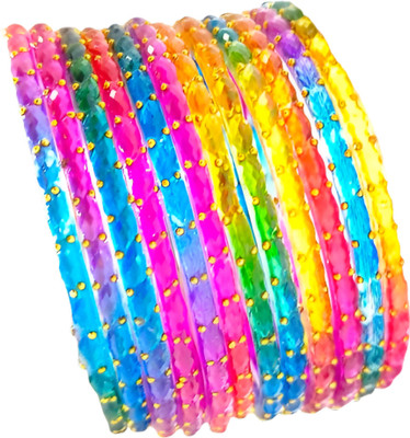 KRTI STORE Glass Bangle Set(Pack of 12)