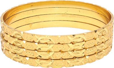 moonplus Metal Gold-plated Bangle Set(Pack of 4)