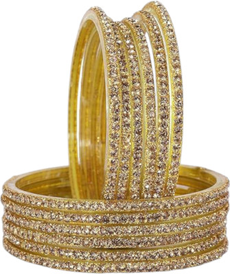 RIJB Glass Zircon Bangle Set(Pack of 12)