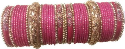 KUND KUND ENTERPRISES Glass Crystal Bangle Set(Pack of 10)