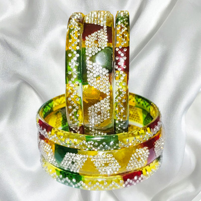 IQM FASHION Glass Bangle Set(Pack of 6)