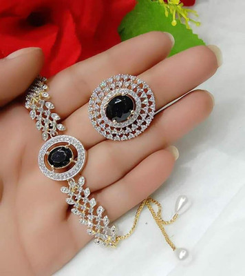 Aviate Alloy Diamond Gold-plated Bracelet Set(Pack of 2)