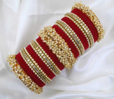 Ha Meem Metal Gold-plated Bangle Set(Pack of 40)