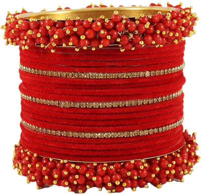 NMII Metal Pearl, Diamond, Zircon Gold-plated Kada(Pack of 21)