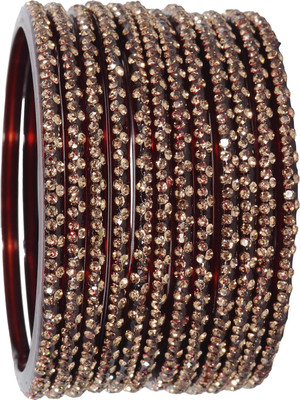 LAVAZZA Glass Zircon Bangle Set(Pack of 12)
