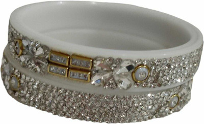 KAMAAKSHI FASHION COLLECTIONS Plastic Cubic Zirconia Bangle Set(Pack of 2)