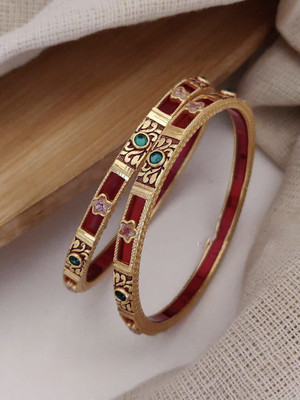 VISHWAFASHIONN Brass Gold-plated Bangle(Pack of 2)