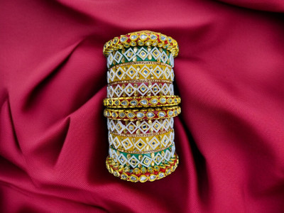 ROHIDAZ Plastic Cubic Zirconia Bangle Set(Pack of 10)