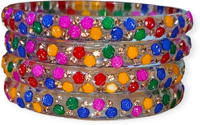 iq traders Glass Bangle Set(Pack of 6)