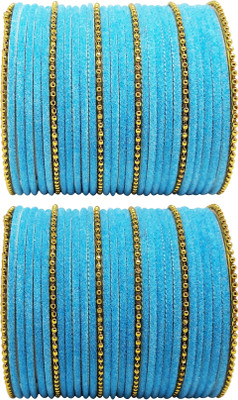 DURGANSH Metal, Fabric Gold-plated Bangle Set(Pack of 10)