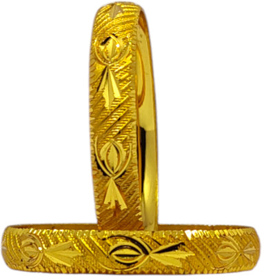A MEGHA STORE Brass Gold-plated Bangle Set(Pack of 2)
