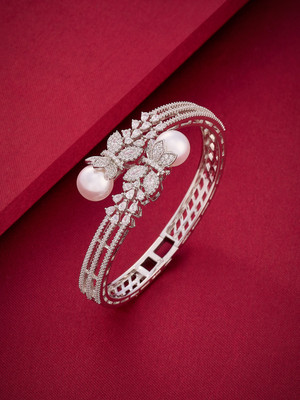 Kushal's Fashion Jewellery Copper Zircon Gold-plated Kada