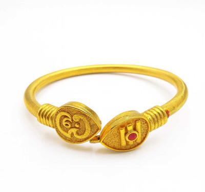 sashtika fashions Brass, Alloy Agate Gold-plated Kada