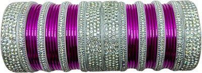 RENOY Metal Silver Bangle Set(Pack of 36)