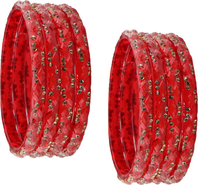 ZULKA Glass Beads, Diamond, Zircon Bangle Set(Pack of 8)