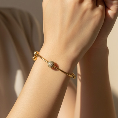 Kavya Creation Brass Diamond Gold-plated Kada