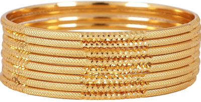 AnjaliImitation Brass Beads Gold-plated Bangle Set(Pack of 8)