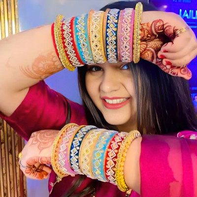 Zakreen Plastic Cubic Zirconia Bangle Set