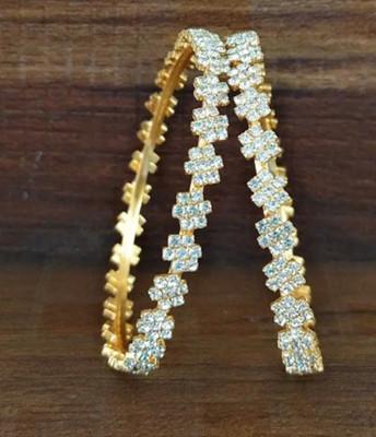 Angel N Daniel Brass Gold-plated Bangle(Pack of 2)